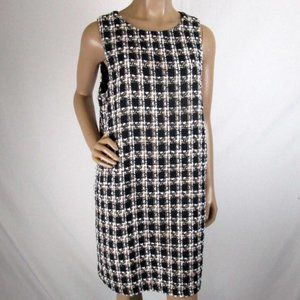 Women's Contrast "Tweed" Dress Round Neck